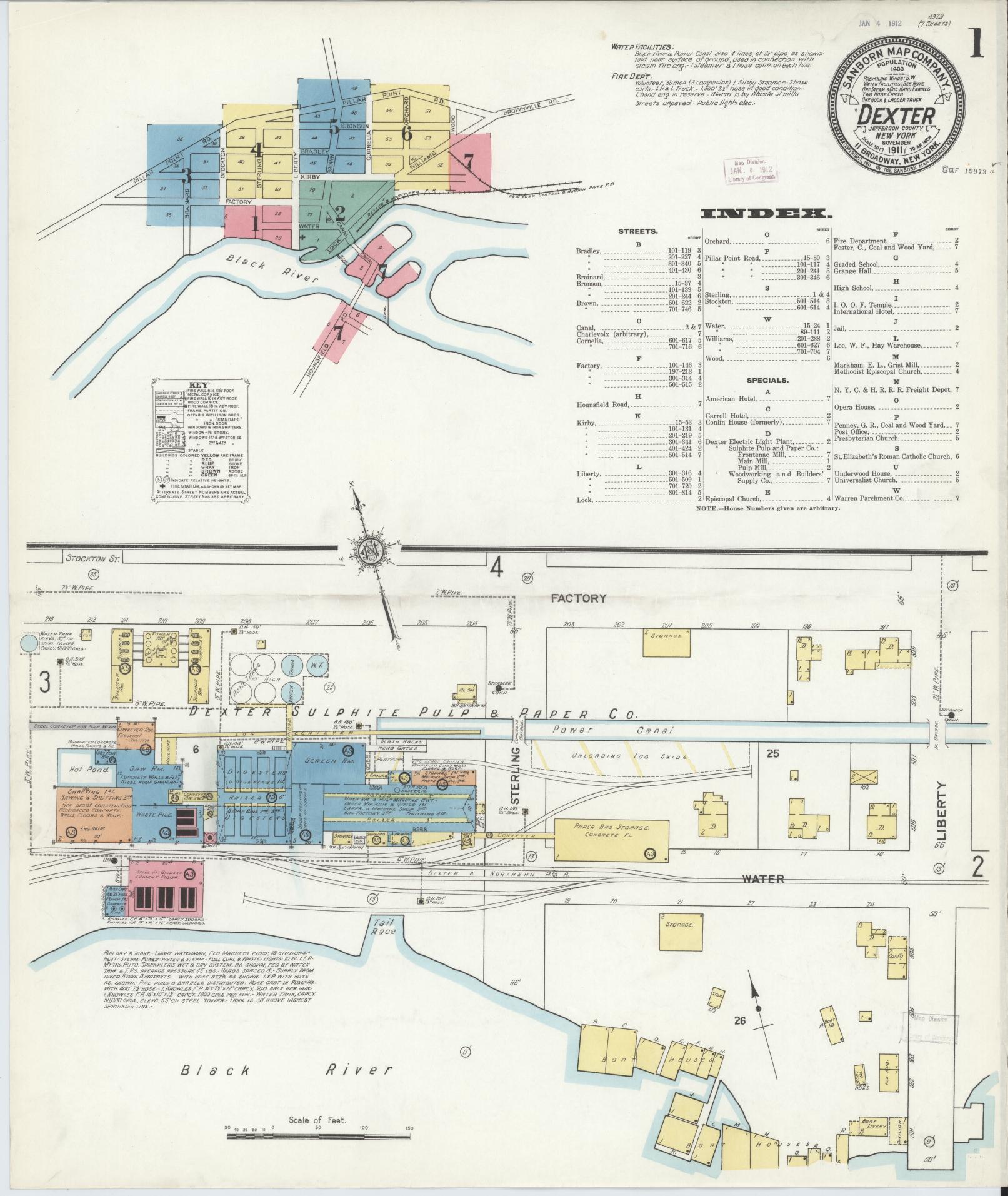 Sanborn Fire Insurance Map from Dexter, Jefferson County, New York. (1911) – Historic Sanborn Fire Insurance Map Print