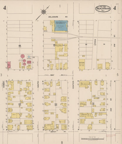 Sanborn Fire Insurance Map from Beach Haven, Ocean County, New Jersey (1922), Sheet #0004 - Complete Map Set gallery image, historic Sanborn map, vintage wall art, New Jersey New Jersey