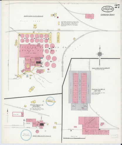 Sanborn Fire Insurance Map from Streator, La Salle County, Illinois (1916), Sheet #0027 - Complete Map Set gallery image, historic Sanborn map, vintage wall art, Illinois Illinois