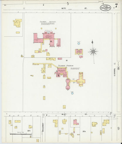 Sanborn Fire Insurance Map from Columbia, Maury County, Tennessee (1899), Sheet #0007 - Complete Map Set gallery image, historic Sanborn map, vintage wall art, Tennessee Tennessee