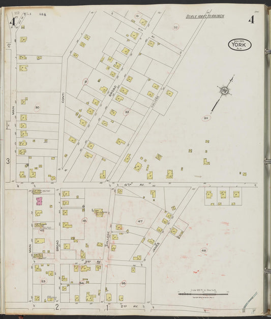Sanborn Fire Insurance Map from York, Sumter County, Alabama (1924), Sheet #0004 - Historic Sanborn Fire Insurance Map Print, vintage old map wall art, antique decor, genealogy gift, Alabama Alabama map