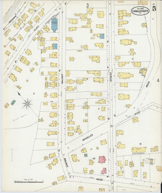 Sanborn Fire Insurance Map from Canajoharie, Montgomery County, New York (1902), Sheet #0005 - Historic Sanborn Fire Insurance Map Print, vintage old map wall art, antique decor, genealogy gift, New York New York map