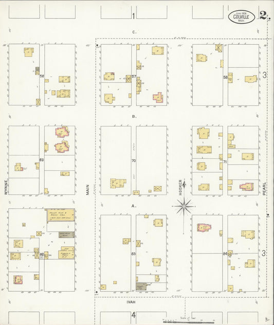 Sanborn Fire Insurance Map from Colville, Stevens County, Washington (1908), Sheet #0002 - Historic Sanborn Fire Insurance Map Print, vintage old map wall art, antique decor, genealogy gift, Washington Washington map