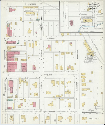 Sanborn Fire Insurance Map from Neosho, Newton County, Missouri (1902), Sheet #0005 - Complete Map Set gallery image, historic Sanborn map, vintage wall art, Missouri Missouri