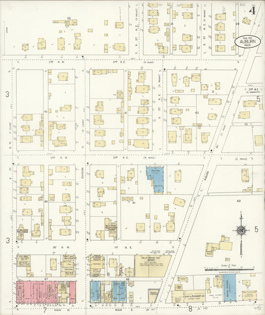 Sanborn Fire Insurance Map from Auburn [see also Slaughter], King County, Washington (1921), Sheet #0004 - Historic Sanborn Fire Insurance Map Print, vintage old map wall art, antique decor, genealogy gift, Washington Washington map