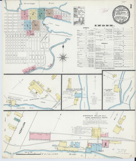 Sanborn Fire Insurance Map from Hastings, Dakota County, Minnesota. (1891) – Map View