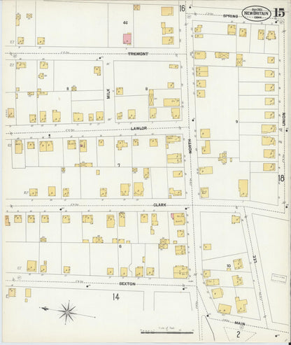 Sanborn Fire Insurance Map from New Britain, Hartford County, Connecticut (1901), Sheet #0015 - Complete Map Set gallery image, historic Sanborn map, vintage wall art, Connecticut Connecticut