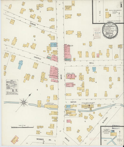 Sanborn Fire Insurance Map from Oakfield, Genesee County, New York (1900), Sheet #0001 - Historic Sanborn Fire Insurance Map Print, vintage old map wall art, antique decor, genealogy gift, New York New York map