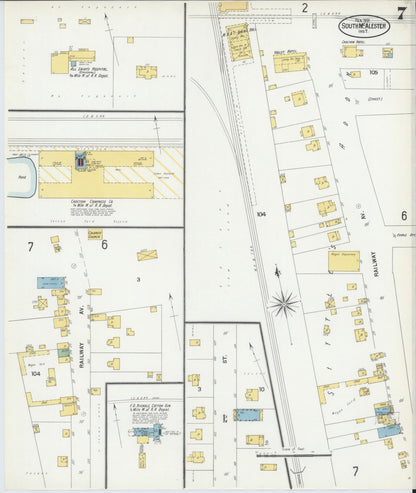 Sanborn Fire Insurance Map from South McAlester, Pittsburg County, Oklahoma (1901), Sheet #0007 - Complete Map Set gallery image, historic Sanborn map, vintage wall art, Oklahoma Oklahoma