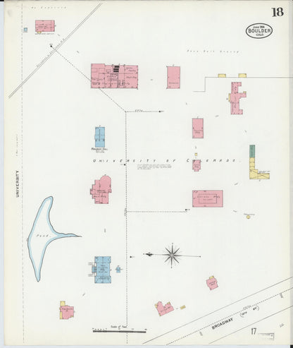 Sanborn Fire Insurance Map from Boulder, Boulder County, Colorado (1906), Sheet #0018 - Complete Map Set gallery image, historic Sanborn map, vintage wall art, Colorado Colorado