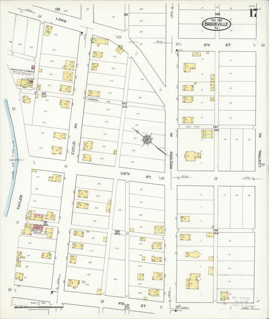 Sanborn Fire Insurance Map from Brookville, Jefferson County, Pennsylvania (1921), Sheet #0017 - Historic Sanborn Fire Insurance Map Print, vintage old map wall art, antique decor, genealogy gift, Pennsylvania Pennsylvania map