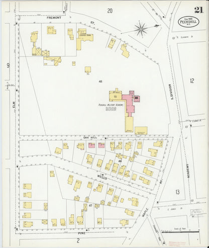 Sanborn Fire Insurance Map from Peekskill, Westchester County, New York (1900), Sheet #0021 - Complete Map Set gallery image, historic Sanborn map, vintage wall art, New York New York
