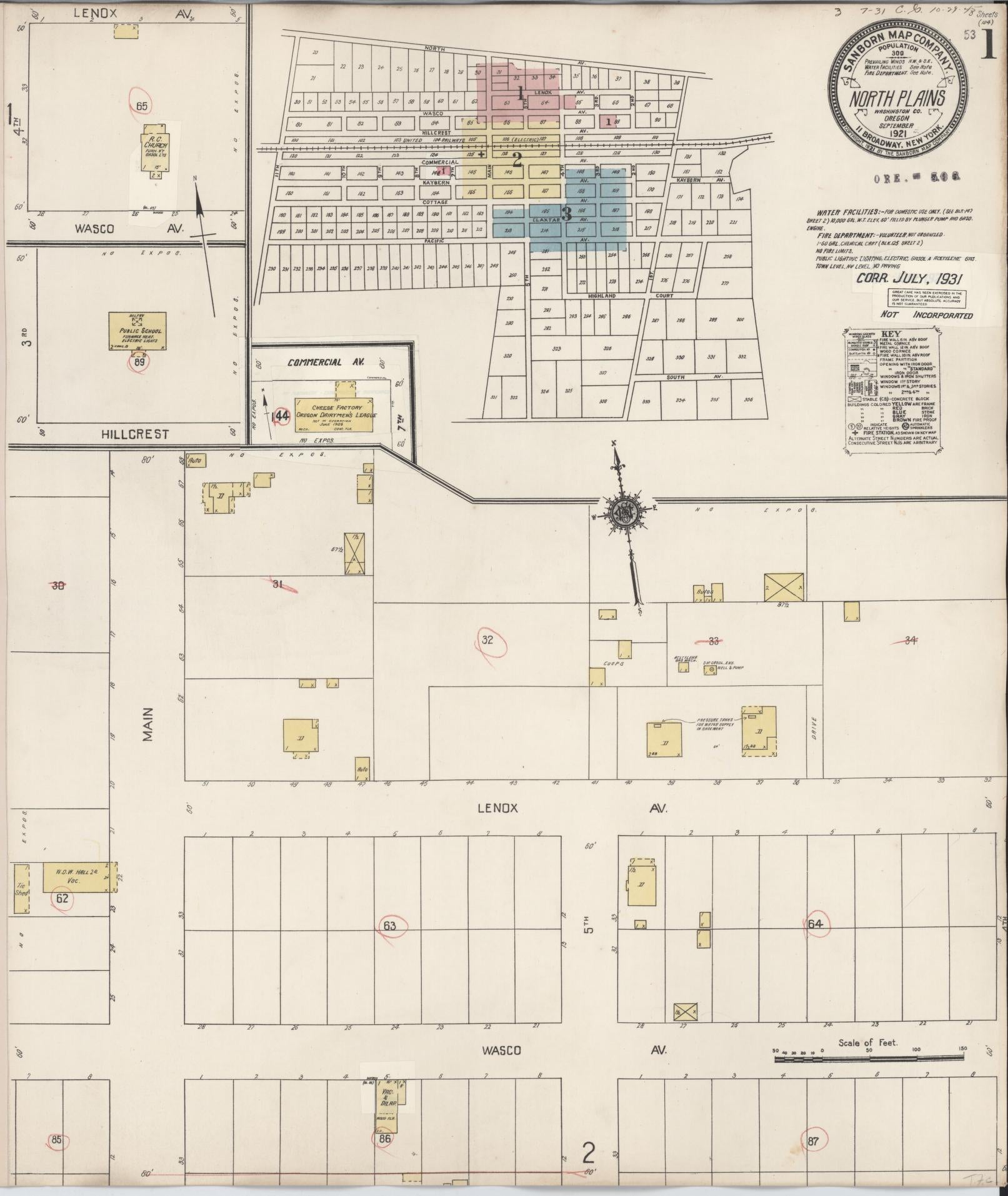 Sanborn Fire Insurance Map from North Plains, Washington County, Oregon. (1931) – Historic Sanborn Fire Insurance Map Print