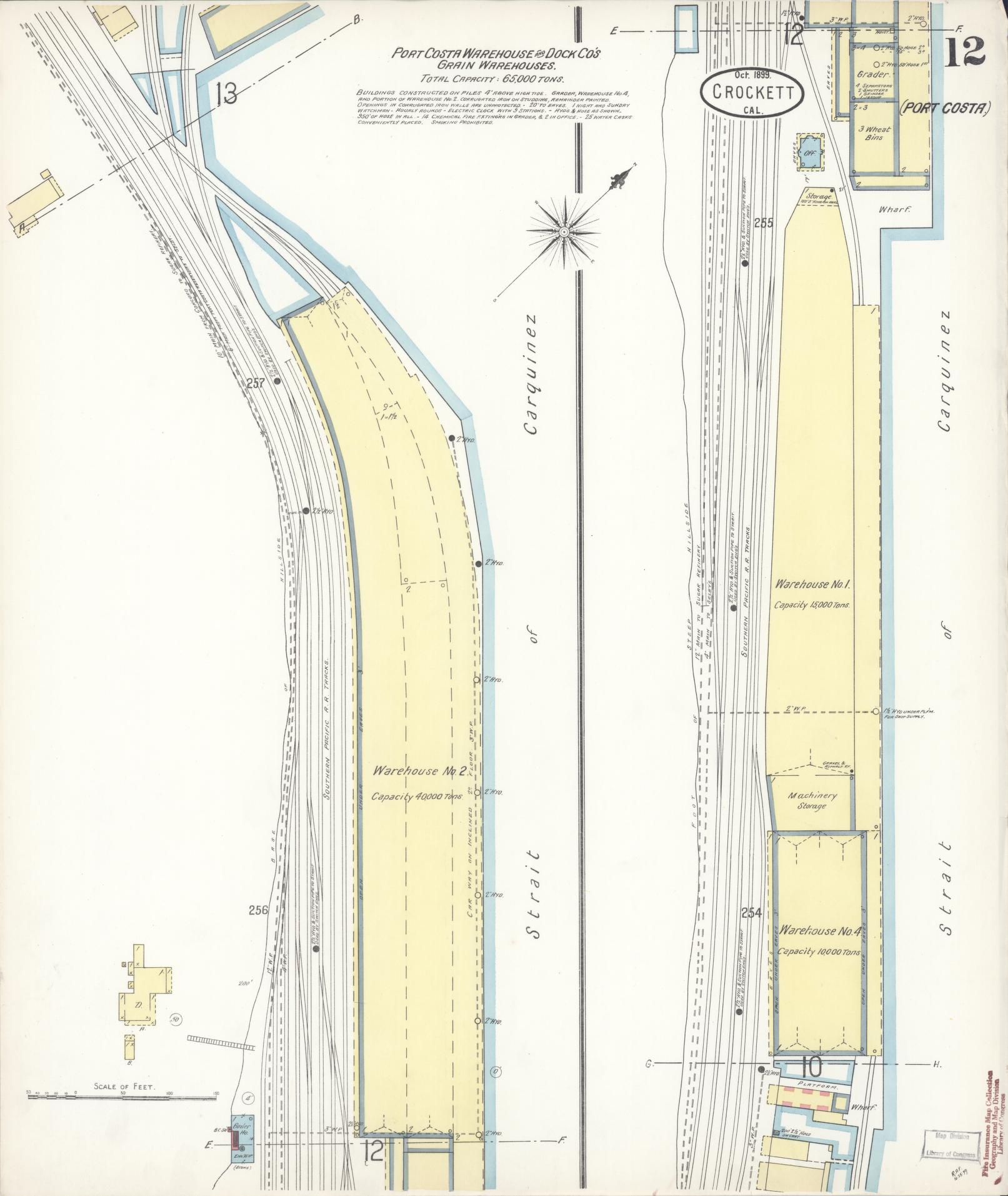 Sanborn Fire Insurance Map from Crockett, Contra Costa County, California (1899), Sheet #0012 - Historic Sanborn Fire Insurance Map Print, vintage old map wall art, antique decor, genealogy gift, California California map
