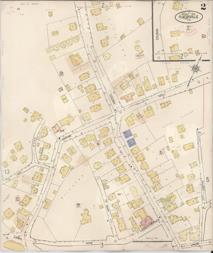 Sanborn Fire Insurance Map from Placerville, El Dorado County, California (1940), Sheet #0002 - Complete Map Set gallery image, historic Sanborn map, vintage wall art, California California