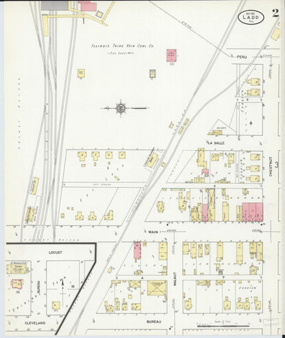 Sanborn Fire Insurance Map from Ladd, Bureau County, Illinois (1911), Sheet #0002 - Complete Map Set gallery image, historic Sanborn map, vintage wall art, Illinois Illinois