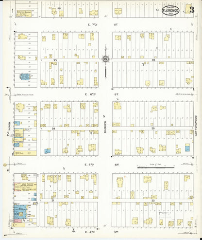 Sanborn Fire Insurance Map from Florence, Marion County, Kansas (1915), Sheet #0003 - Complete Map Set gallery image, historic Sanborn map, vintage wall art, Kansas Kansas