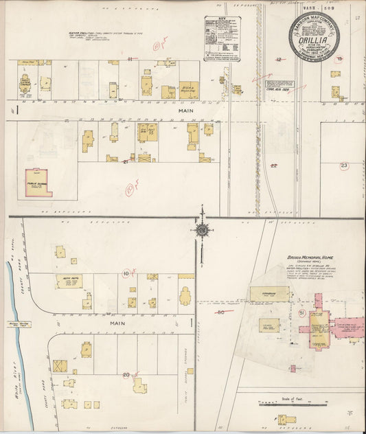 Sanborn Fire Insurance Map from Orillia, King County, Washington (1929), Sheet #0001 - Historic Sanborn Fire Insurance Map Print, vintage old map wall art, antique decor, genealogy gift, Washington Washington map