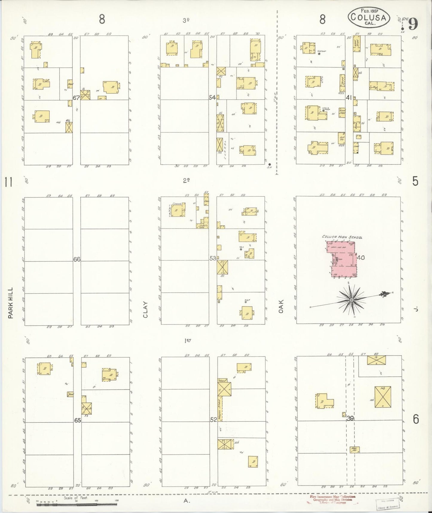 Sanborn Fire Insurance Map from Colusa, Colusa County, California (1907), Sheet #0009 - Complete Map Set gallery image, historic Sanborn map, vintage wall art, California California