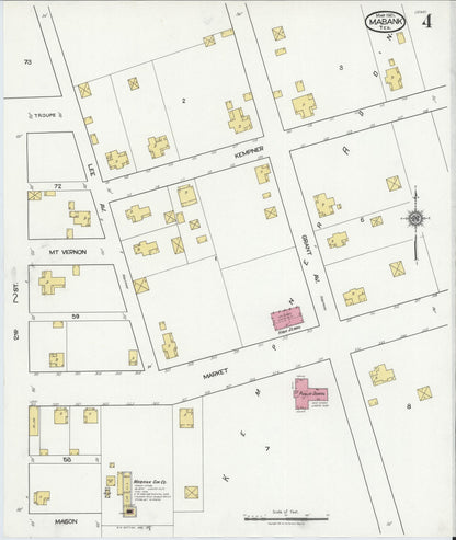 Sanborn Fire Insurance Map from Mabank, Kaufman County, Texas (1921), Sheet #0004 - Complete Map Set gallery image, historic Sanborn map, vintage wall art, Texas Texas