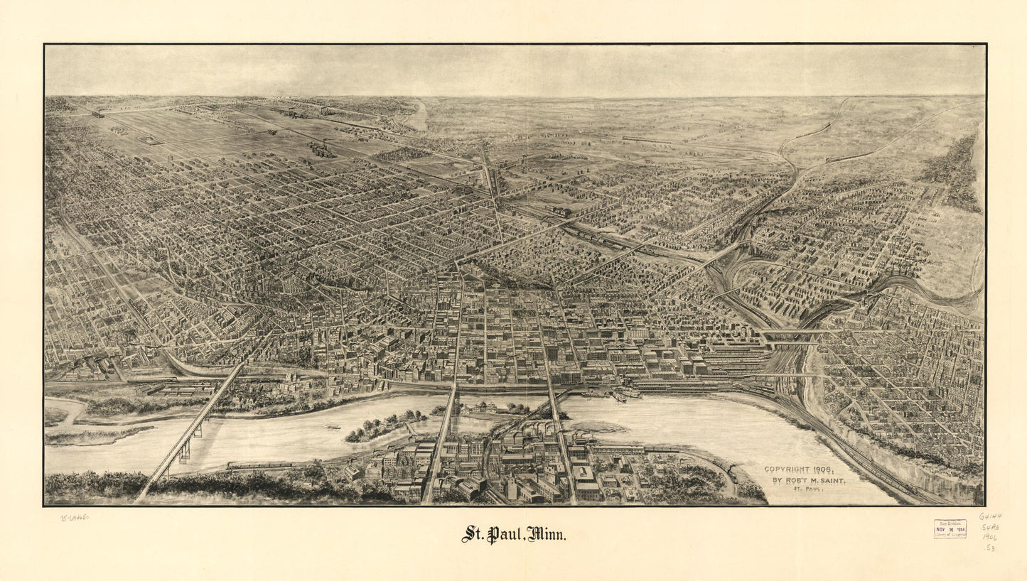 St. Paul, Minn. (1906) – Historic Bird’s-Eye View Panorama Print