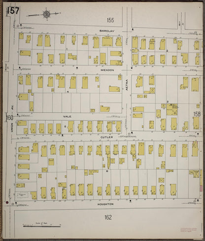 Sanborn Fire Insurance Map from Worcester, Worcester County, Massachusetts (1910), Sheet #0157 - Complete Map Set gallery image, historic Sanborn map, vintage wall art, Massachusetts Massachusetts