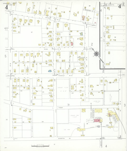 Sanborn Fire Insurance Map from Spring City, Rhea County, Tennessee (1942), Sheet #0004 - Historic Sanborn Fire Insurance Map Print, vintage old map wall art, antique decor, genealogy gift, Tennessee Tennessee map