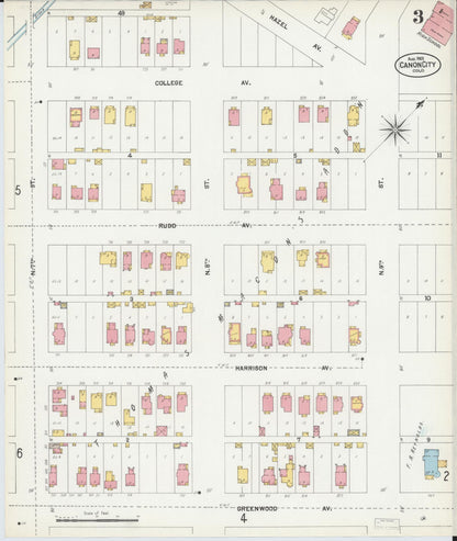 Sanborn Fire Insurance Map from Canon City, Fremont County, Colorado (1901), Sheet #0003 - Complete Map Set gallery image, historic Sanborn map, vintage wall art, Colorado Colorado