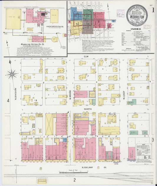 Sanborn Fire Insurance Map from Morrilton, Conway County, Arkansas (1908), Sheet #0001 - Complete Map Set gallery image, historic Sanborn map, vintage wall art, Arkansas Arkansas