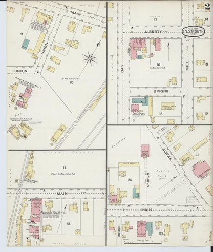 Sanborn Fire Insurance Map from Plymouth, Wayne County, Michigan (1893), Sheet #0002 - Complete Map Set gallery image, historic Sanborn map, vintage wall art, Michigan Michigan