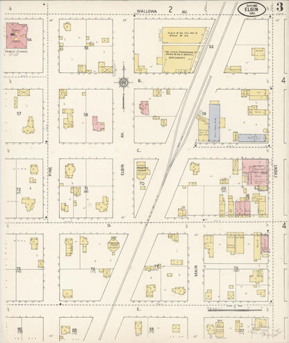 Sanborn Fire Insurance Map from Elgin, Union County, Oregon (1910), Sheet #0003 - Complete Map Set gallery image, historic Sanborn map, vintage wall art, Oregon Oregon