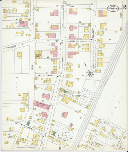 Sanborn Fire Insurance Map from Paris, Bourbon County, Kentucky (1901), Sheet #0002 - Complete Map Set gallery image, historic Sanborn map, vintage wall art, Kentucky Kentucky
