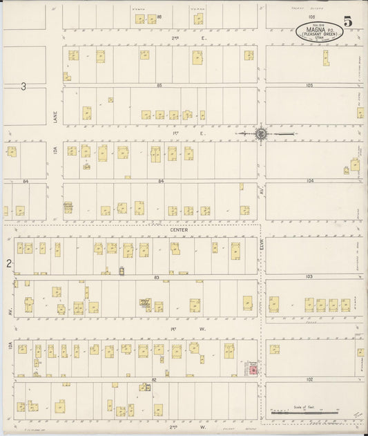 Sanborn Fire Insurance Map from Magna, Salt Lake County, Utah (1916), Sheet #0005 - Historic Sanborn Fire Insurance Map Print, vintage old map wall art, antique decor, genealogy gift, Utah Utah map