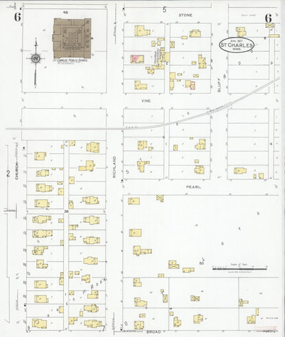 Sanborn Fire Insurance Map from Saint Charles, Winona County, Minnesota (1927), Sheet #0006 - Complete Map Set gallery image, historic Sanborn map, vintage wall art, Minnesota Minnesota