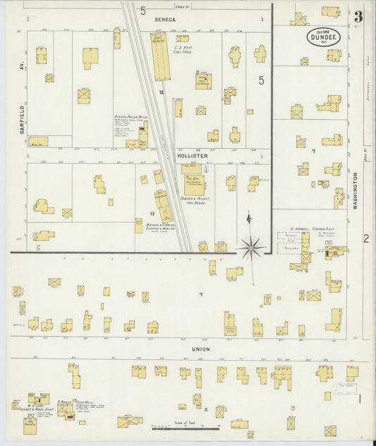 Sanborn Fire Insurance Map from Dundee, Yates County, New York (1898), Sheet #0003 - Historic Sanborn Fire Insurance Map Print, vintage old map wall art, antique decor, genealogy gift, New York New York map