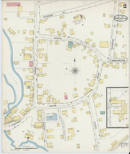 Sanborn Fire Insurance Map from Manchester, Essex County, Massachusetts (1894), Sheet #0002 - Complete Map Set gallery image, historic Sanborn map, vintage wall art, Massachusetts Massachusetts
