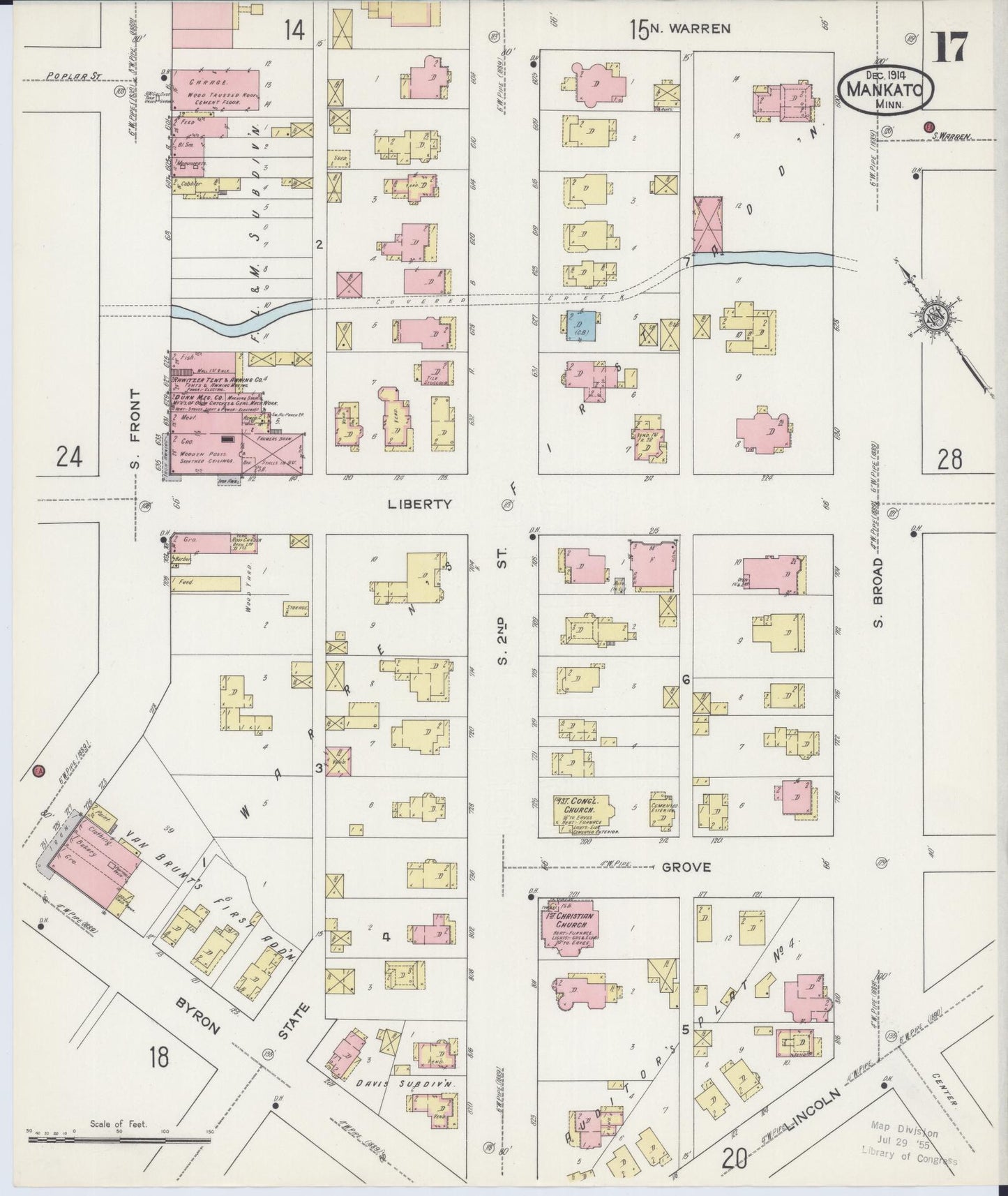 Sanborn Fire Insurance Map from Mankato, Blue Earth County, Minnesota (1914), Sheet #0017 - Complete Map Set gallery image, historic Sanborn map, vintage wall art, Minnesota Minnesota