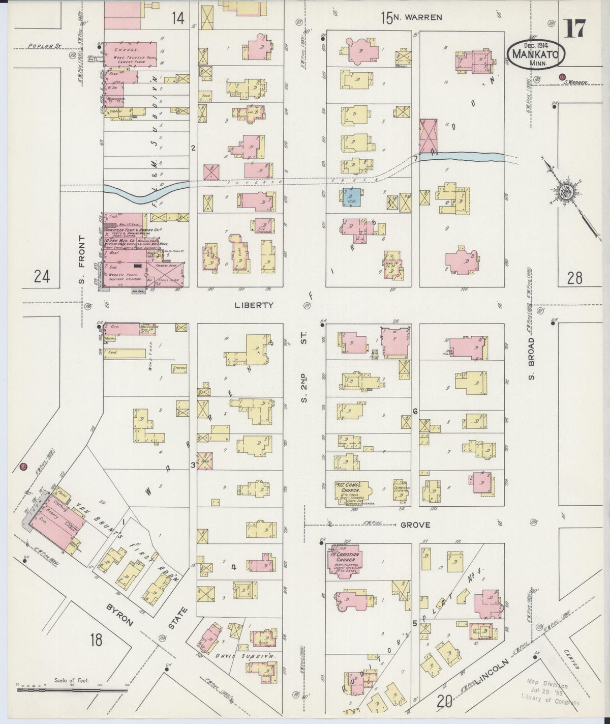Sanborn Fire Insurance Map from Mankato, Blue Earth County, Minnesota (1914), Sheet #0017 - Complete Map Set gallery image, historic Sanborn map, vintage wall art, Minnesota Minnesota