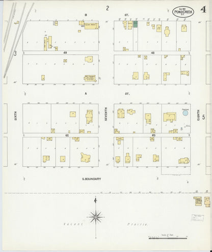 Sanborn Fire Insurance Map from Pond Creek, Grant County, Oklahoma (1901), Sheet #0004 - Complete Map Set gallery image, historic Sanborn map, vintage wall art, Oklahoma Oklahoma