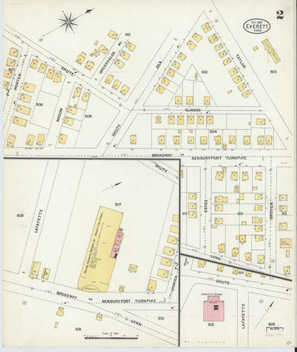Sanborn Fire Insurance Map from Everett, Middlesex County, Massachusetts (1903), Sheet #0002 - Complete Map Set gallery image, historic Sanborn map, vintage wall art, Massachusetts Massachusetts