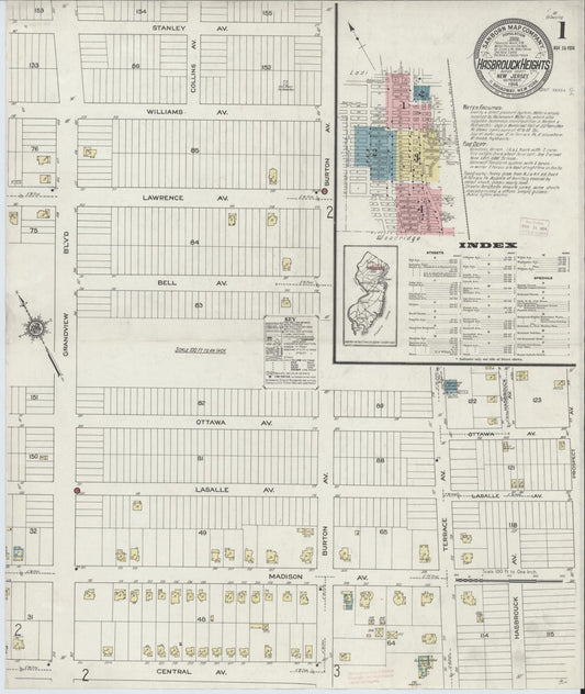 Sanborn Fire Insurance Map from Hasbrouck Heights, Bergen County, New Jersey. (1914) – Historic Sanborn Fire Insurance Map Print
