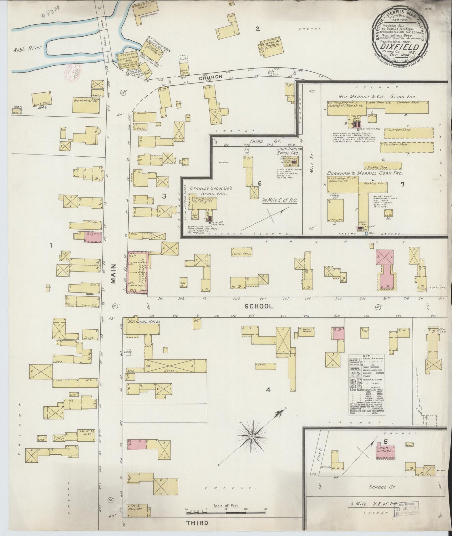 Sanborn Fire Insurance Map from Dixfield, Oxford County, Maine. (1894) – Historic Sanborn Fire Insurance Map Print