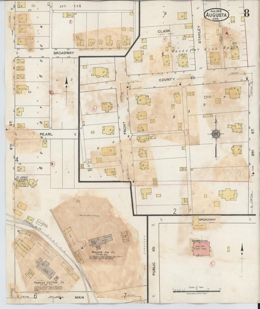 Sanborn Fire Insurance Map from Augusta, Woodruff County, Arkansas (1941), Sheet #0008 - Historic Sanborn Fire Insurance Map Print, vintage old map wall art, antique decor, genealogy gift, Arkansas Arkansas map