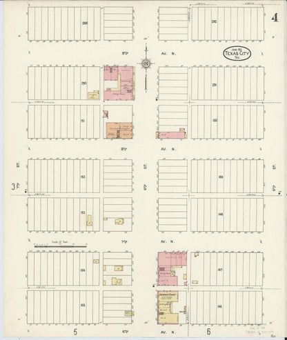 Sanborn Fire Insurance Map from Texas City, Galveston County, Texas (1912), Sheet #0004 - Complete Map Set gallery image, historic Sanborn map, vintage wall art, Texas Texas
