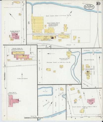 Sanborn Fire Insurance Map from Belvidere, Boone County, Illinois (1904), Sheet #0010 - Complete Map Set gallery image, historic Sanborn map, vintage wall art, Illinois Illinois