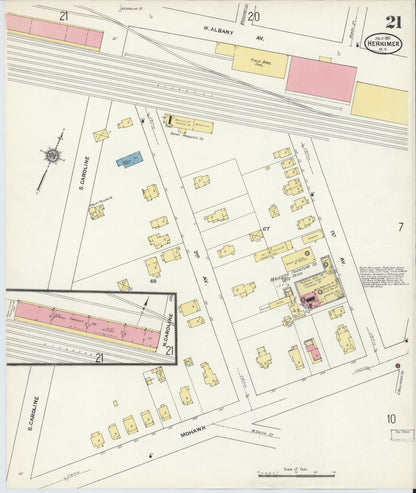 Sanborn Fire Insurance Map from Herkimer, Herkimer County, New York (1911), Sheet #0021 - Complete Map Set gallery image, historic Sanborn map, vintage wall art, New York New York