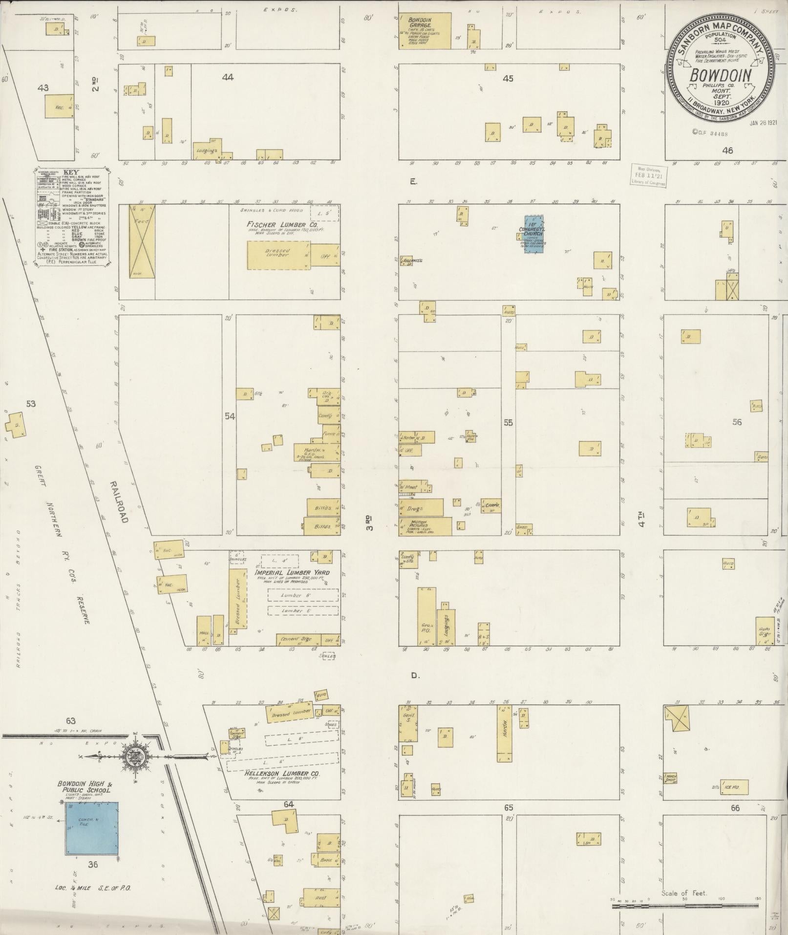 Sanborn Fire Insurance Map from Bowdoin, Phillips County, Montana. (1920) – Historic Sanborn Fire Insurance Map Print