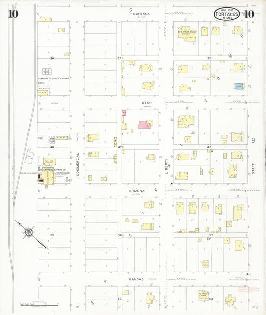 Sanborn Fire Insurance Map from Portales, Roosevelt County, New Mexico (1930), Sheet #0010 - Historic Sanborn Fire Insurance Map Print, vintage old map wall art, antique decor, genealogy gift, New Mexico New Mexico map