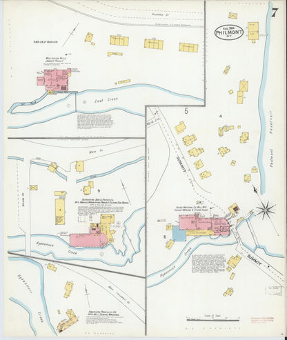 Sanborn Fire Insurance Map from Philmont, Columbia County, New York (1904), Sheet #0007 - Historic Sanborn Fire Insurance Map Print, vintage old map wall art, antique decor, genealogy gift, New York New York map