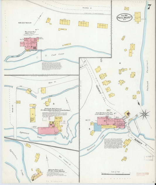 Sanborn Fire Insurance Map from Philmont, Columbia County, New York (1904), Sheet #0007 - Historic Sanborn Fire Insurance Map Print, vintage old map wall art, antique decor, genealogy gift, New York New York map
